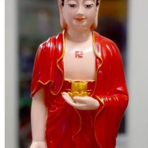 QA90 - Bộ ba tượng Phật Tây Phương Tam Thánh vẽ màu cao 26cm - cực đẹp 841800