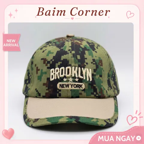 BaimCorner/Mũ lưỡi trai cho bé 1-3 tuổi thêu Brooklyn, form đẹp, đội êm