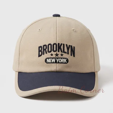 BaimCorner/Mũ lưỡi trai cho bé 1-3 tuổi thêu Brooklyn, form đẹp, đội êm