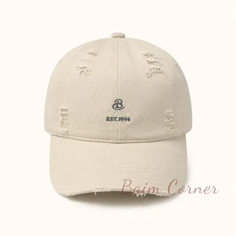 BaimCorner/Mũ lưỡi trai thêu Be Yourself đa màu sắc, chất liệu kaki cotton đội êm, form ôm đầu thoải mái