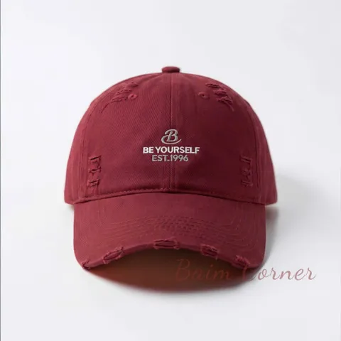 BaimCorner/Mũ lưỡi trai thêu Be Yourself đa màu sắc, chất liệu kaki cotton đội êm, form ôm đầu thoải mái