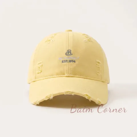 BaimCorner/Mũ lưỡi trai thêu Be Yourself đa màu sắc, chất liệu kaki cotton đội êm, form ôm đầu thoải mái