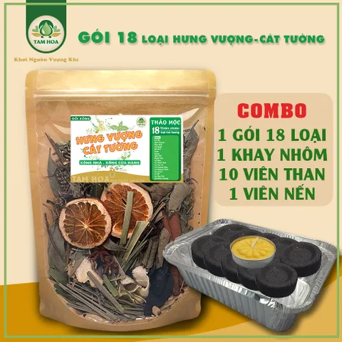 Gói Xông Nhà Đặc Biệt 18 loại Thảo Mộc Hưng Vượng, Cát Tường Tam Hoa giúp khởi sắc mạnh mẽ, bình an