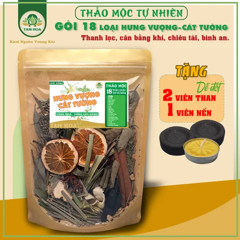 Gói Xông Nhà Đặc Biệt 18 loại Thảo Mộc Hưng Vượng, Cát Tường Tam Hoa giúp khởi sắc mạnh mẽ, bình an