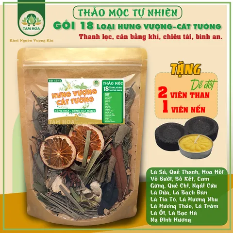 Gói Xông Nhà Đặc Biệt 18 loại Thảo Mộc Hưng Vượng, Cát Tường Tam Hoa giúp khởi sắc mạnh mẽ, bình an