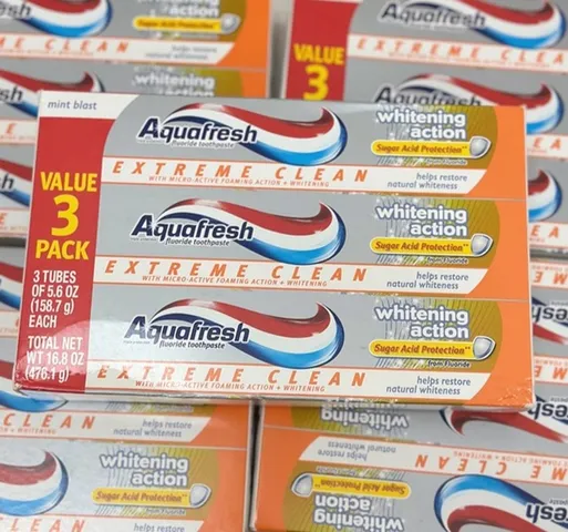 🦷 Kem đánh răng Aquafresh 158g Set 3 tuýp ngừa sâu răng, giao nhanh hỏa tốc tiết kiệm thời gian
