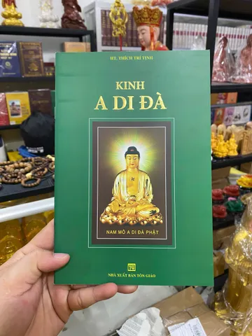 Kinh A Di Đà Bìa Xanh Lá - Giấy Màu