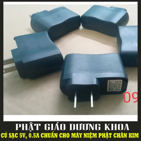 CỐC SẠC ĐEN CHO MÁY NGHE PHÁP MÁY NIỆM PHẬT Củ sạc adapter 5v 0.5A chuẩn cho máy nghe nhạc đài chạy thẻ