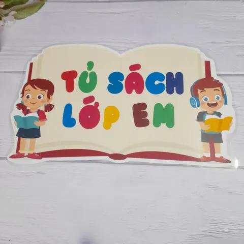 Tủ Sách Lớp Em ép plastic,kích thước a3, sẵn băng dính dán tường, đồ trang trí trường học