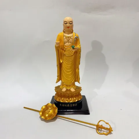 Tượng Địa Tạng Vương Bồ Tát Đứng vàng Cao 30cm Nhiều Màu Bằng Composite