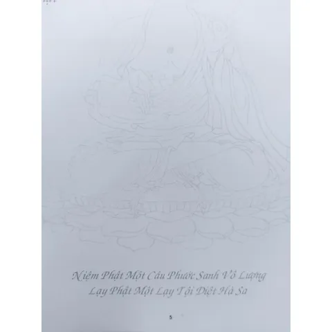 Sổ vẽ 90 tranh mờ đức phật tặng 1 bút 2 ngòi bản in A4