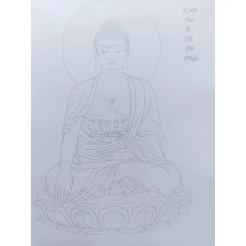 Sổ vẽ 90 tranh mờ đức phật tặng 1 bút 2 ngòi bản in A4