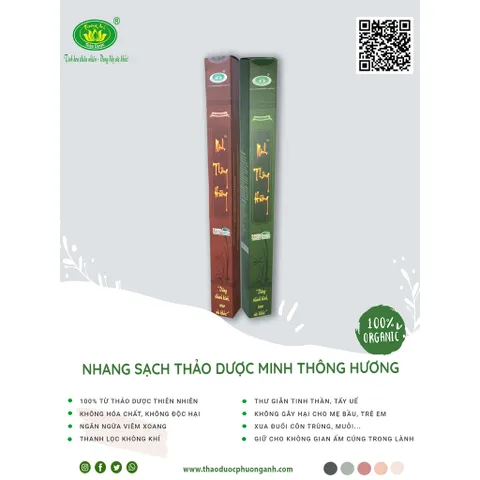 Nhang sạch thảo dược MINH THÔNG HƯƠNG 6 Tấc (60cm) - HỘP 100 CÂY