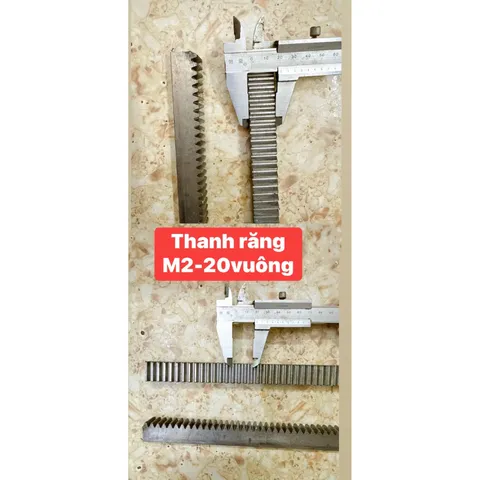 Thanh Răng Module 2 Dài 1mét -Vuông 20x20x1000. Nhông 14Răng Đến 34Răng Chất Lượng Cao Chắc Chắn