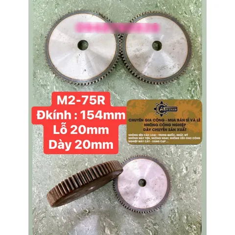 Nhông Thẳng Modul 2 - 34R / 42R / 70R / 72R / 75R / 100R Dày 20mm Ko Cùi  Hàng Chất Lượng Cao