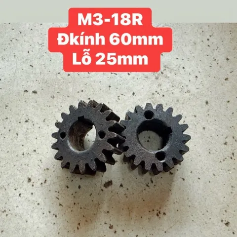 NHÔNG MÁY ÉP MÍA MODUL M3 - 18R . ĐKÍNH 60mm - LỖ 25mm/ 27mm .HÀNG ZIN THÁO MÁY.