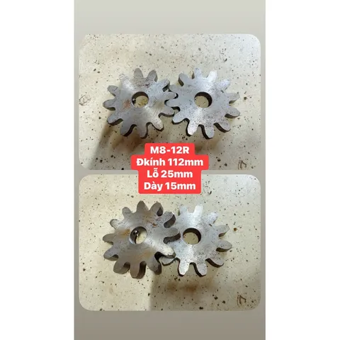 Nhông Thẳng Modul M8-12R . Dày 15mm Ko Cùi. Hàng Chất Lượng Cao.