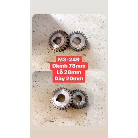 Nhông Ép Mía Siêu Sạch M2.5-28R / M2.5-32R / M3-23R / M3-21R / M3-24R / M3-27R .Lỗ 28mm. Dày 20mm