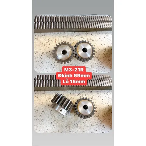 Thanh Răng Modul 3 - 20Vuông / 30Vuông/ 25Vuông (Dài 1mét) & Bánh Răng 12R / 20R / 21R / 25RChất Lượng Cao