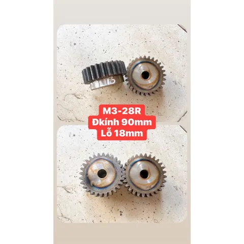 Nhông Thẳng Modul M3 - 25R / 26R / 27R / 28R / 30R / 32R / 36R / 40R / 45R / 50R Có Cùi Dày 30mm