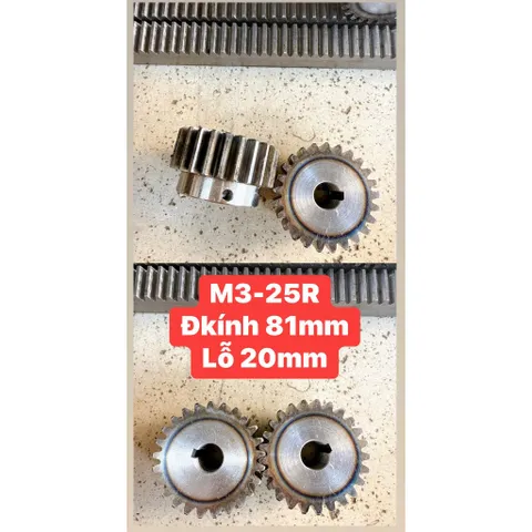Nhông Thẳng Modul M3 - 25R / 26R / 27R / 28R / 30R / 32R / 36R / 40R / 45R / 50R Có Cùi Dày 30mm