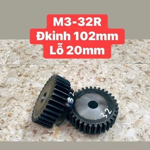 Nhông Thẳng Modul M3 - 25R / 26R / 27R / 28R / 30R / 32R / 36R / 40R / 45R / 50R Có Cùi Dày 30mm