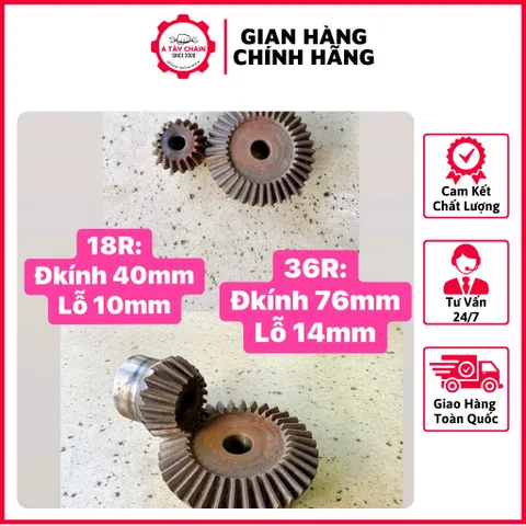 Bánh Răng Côn 90° Modul M2: 18R - 36R. Tỉ Lệ 1:2 Thiết Kế Nhỏ Gọn, Đa Năng Dễ Sử Dụng