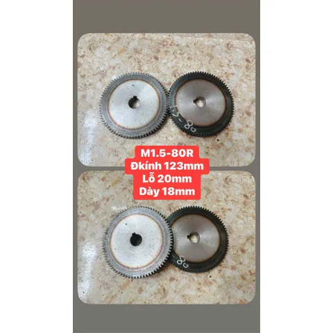 Nhông Thẳng Modul M1.5 - 50R / 60R / 70R / 80R / 95R / 100R/ 120R / 127R. Ko cùi . Hàng Chất Lượng Cao.