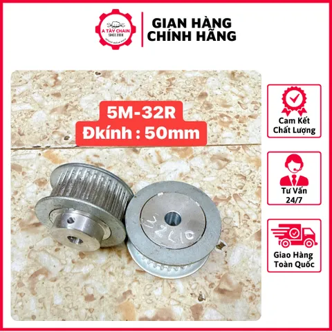 Puly Nhôm 5M- 20R / 25R / 30R / 32R / 36R / 40R / 45R / 50R / 60R. Rộng 27mm. Dùng Cho Dây Đai Bản 20mm. Có Cùi