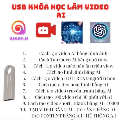 Usb 3.0 8gb  Lưu trữ dữ liệu tài liệu tạo video bằng AI - hưỡng dẫn chi tiết làm AI DƯƠNG KHOA SHOP