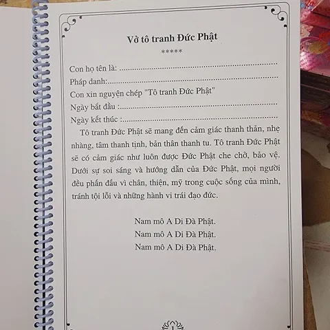 Tặng viết - Vở Tô Tranh Phật và Bồ Tát cực đẹp màu xanh lá cây, Vở Vẽ Hình Phật , Bộ Tranh Tô Hình Đức Phật Bìa Cứng