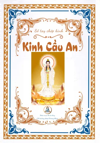 Tặng  viết, Sổ Chép Kinh chữ mờ Cầu An a5 GÁY KIM