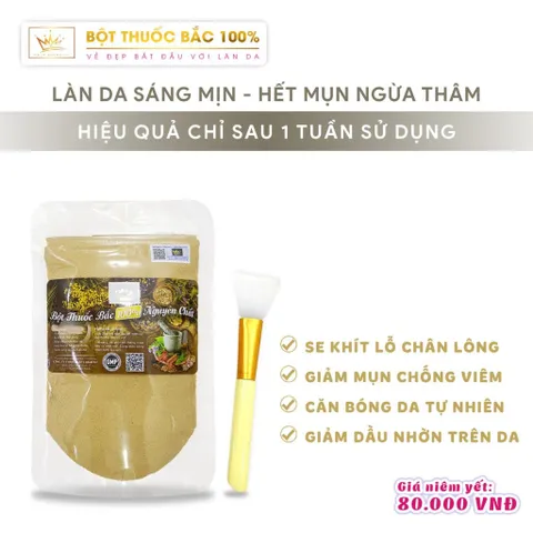 Tặng cọ, Mặt nạ dạng bột thuốc bắc mask pháp dùng trong spa cao cấp, trắng da,ngừa mụn,lão hóa