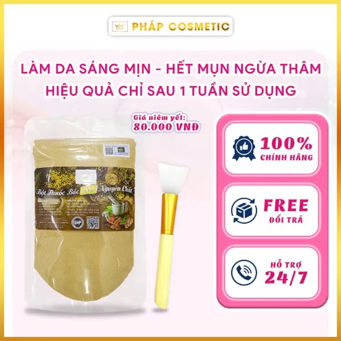 Tặng cọ, Mặt nạ dạng bột thuốc bắc mask pháp dùng trong spa cao cấp, trắng da,ngừa mụn,lão hóa