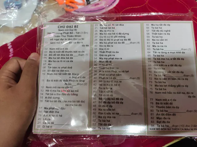 100 tờ chú đại bi, chú chuẩn đề, dược sư chơn ngôn khổ lớn a4