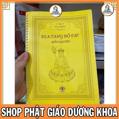 TẶNG VIẾT, Vở Chép Kinh Địa Tạng Bồ Tát Bổn Nguyện A4 CHỮ MỜ LÒ XO CAO CẤP - CHEPDIATANG