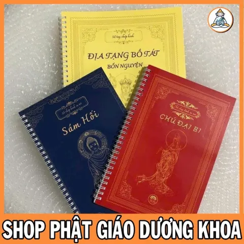 TẶNG VIẾT, Vở Chép Kinh Địa Tạng Bồ Tát Bổn Nguyện A4 CHỮ MỜ LÒ XO CAO CẤP - CHEPDIATANG
