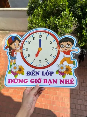 Đến lớp đúng giờ - Trang trí lớp học (mẫu ép plastic, sẵn băng keo), giáo cụ dạy học cho giáo viên tiểu học.