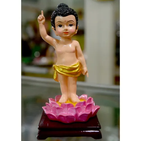Tượng Đức Phật Đản Sanh vẽ màu cao 13cm có hoả tốc 842220