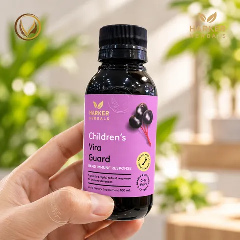 Siro tăng sức đề kháng & giảm ốm vặt cho bé Harker Herbals Children’s Vira Guard 100ml