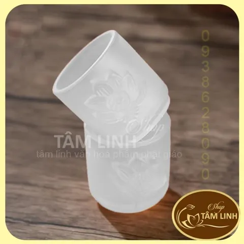 Án Năm Ly Nước Thờ Cúng Lưu Ly Trắng