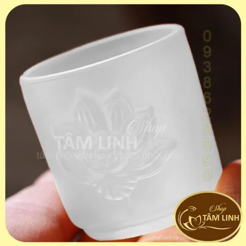 Án Năm Ly Nước Thờ Cúng Lưu Ly Trắng