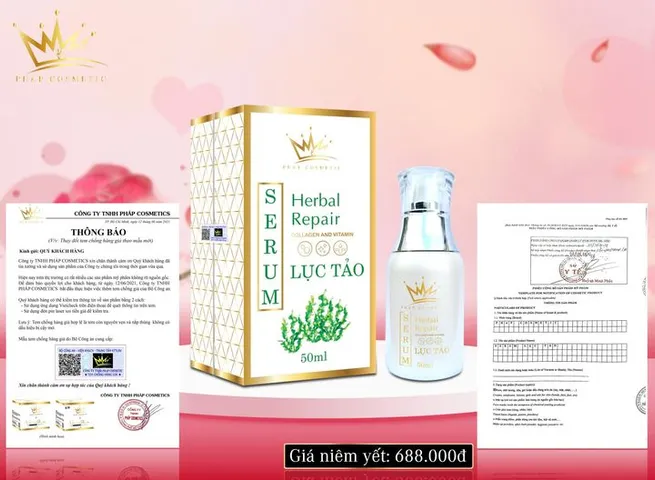 SERUM PHÁP LỤC TẢO DƯỠNG DA TRẮNG HỒNG CỰC ĐẸP CHAI 50ML BÁN CỰC CHẠY -  SERUM DƯỠNG DA LỤC TẢO PHÁP COSMETIC