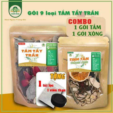 Gói Xông Tắm Tẩy Uế 9 loại Tam Hoa giúp thanh lọc cơ thể, giảm căng thẳng, làm mới sinh khí