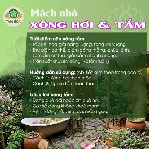 Gói Xông Tắm Tẩy Uế 9 loại Tam Hoa giúp thanh lọc cơ thể, giảm căng thẳng, làm mới sinh khí