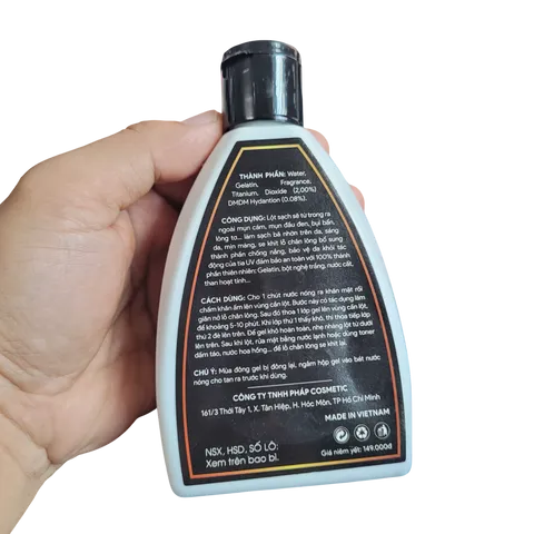 Gel lột mụn đầu đen mũi than tre hoạt tính Pháp Cosmetic hộp 200gr khối lượng tịnh
