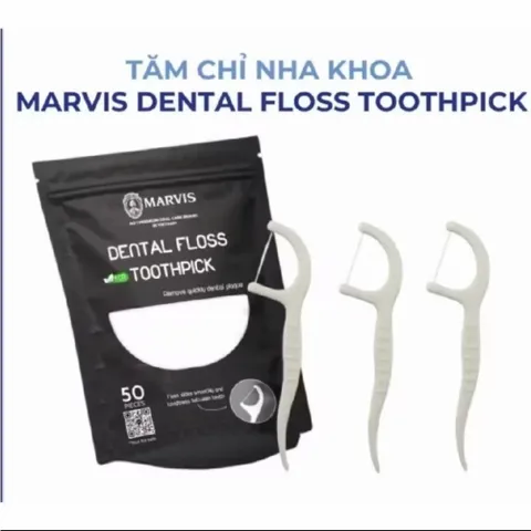 ( TÚI 50 CÁI) Tăm Chỉ Nha Khoa Marvis