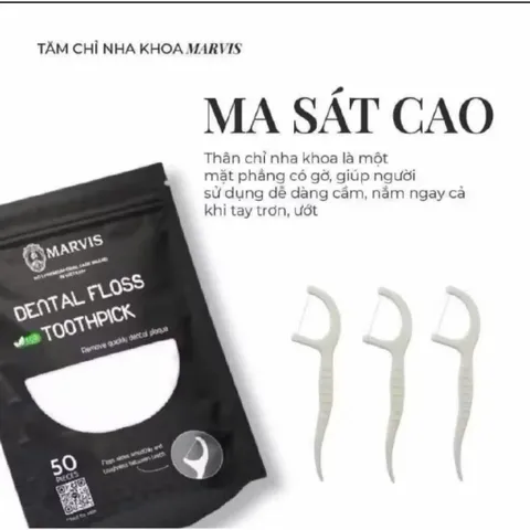 ( TÚI 50 CÁI) Tăm Chỉ Nha Khoa Marvis