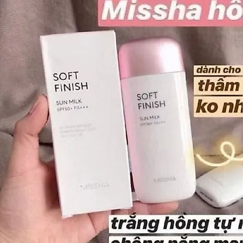 Kem Chống Nắng Missha Soft Finish Sun Milk SPF50 PA++++(vỏ hộp đầy đủ)HSD tháng 6 2028
