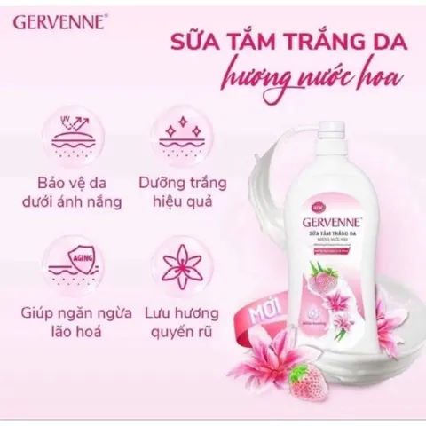 Sữa tắm trắng da 750 genverne hương nước hoa